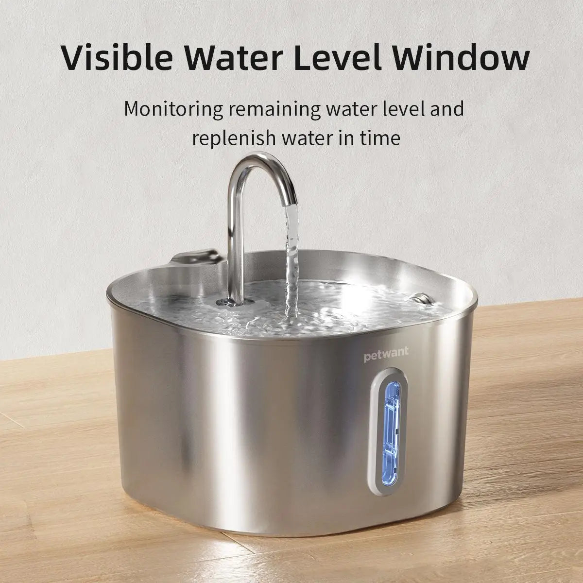 Automatic Cat Water Fountain Stainless Steel Pet Drinking Dispenser Silent