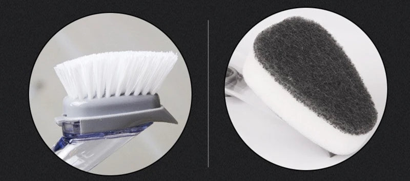 Refillable Liquid Cleaning Brush Kitchen Bowl Scrubber
