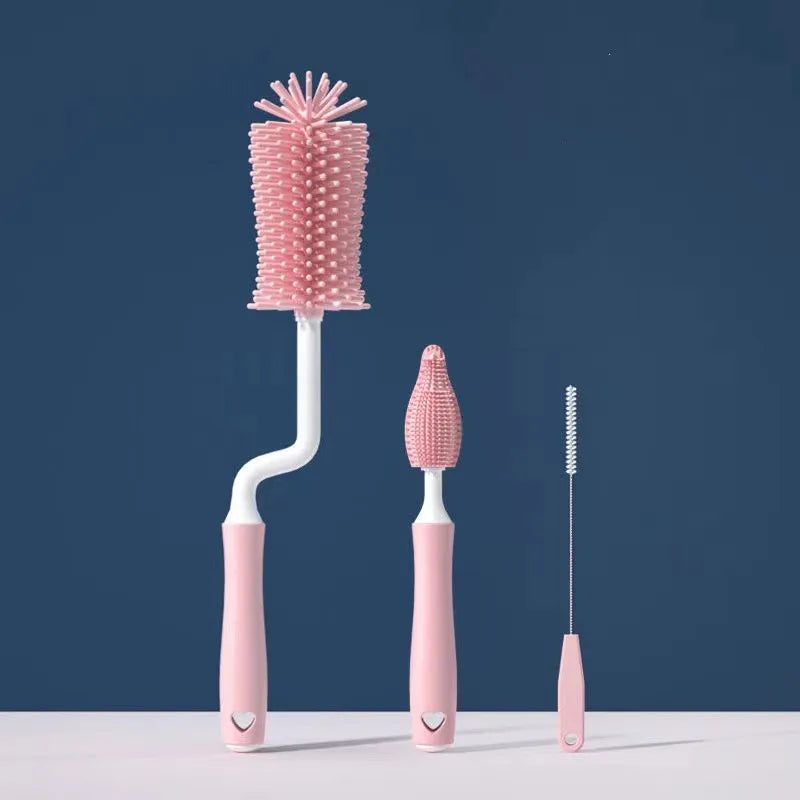 Silicone Bottle Cleaning Brush Baby Pacifier Straw Scrubber