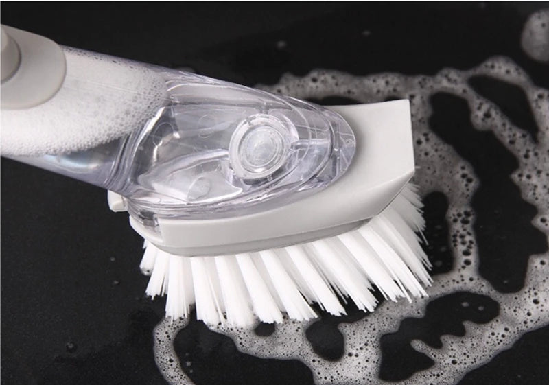 Refillable Liquid Cleaning Brush Kitchen Bowl Scrubber