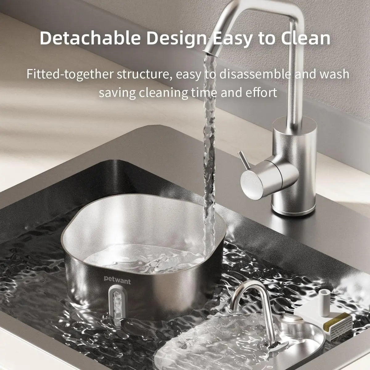 Automatic Cat Water Fountain Stainless Steel Pet Drinking Dispenser Silent