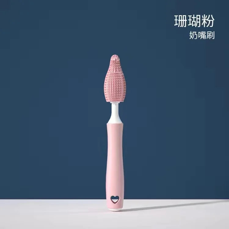 Silicone Bottle Cleaning Brush Baby Pacifier Straw Scrubber