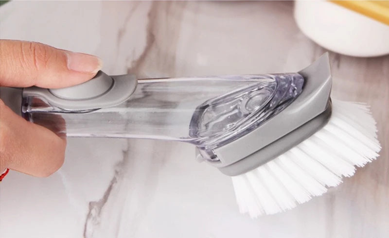 Refillable Liquid Cleaning Brush Kitchen Bowl Scrubber
