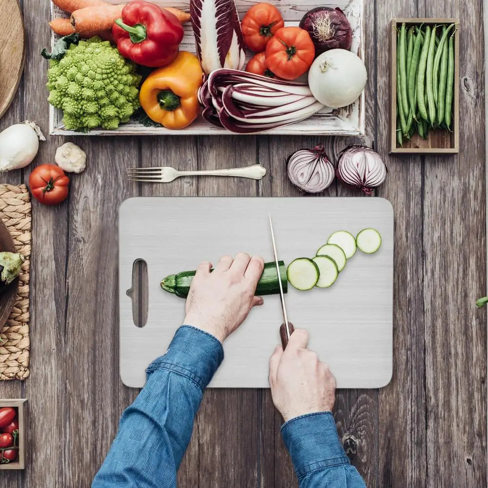 Titanium Cutting Boards for Kitchen Stainless Board 304 Steel Thickened Double Sided