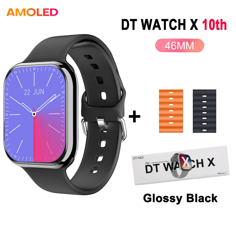 DT Watch X 10th Upgrade 2025 SmartWatch AMOLED 4GB Men Women NFC ChatGPT Compass Video Gesture 3D Vision Watch For Android l0S