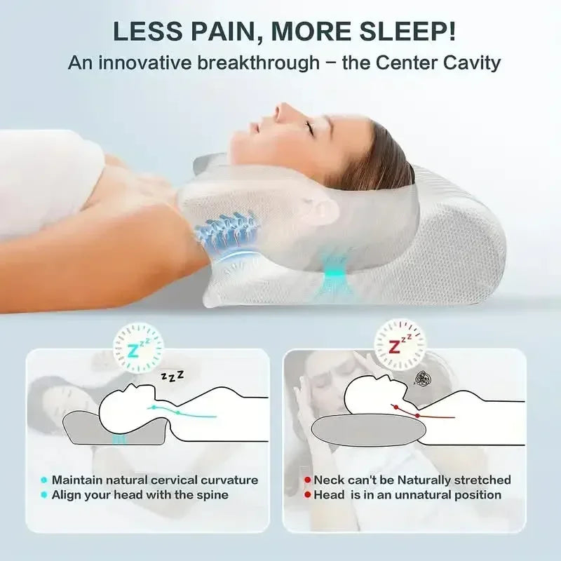 1pc Memory Foam Cervical Pillow, 2 in 1 Ergonomic Contour Orthopedic Pillow