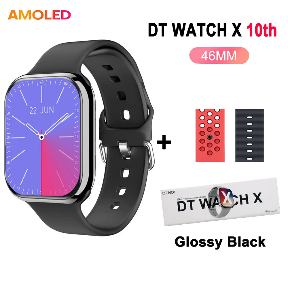 DT Watch X 10th Upgrade 2025 SmartWatch AMOLED 4GB Men Women NFC ChatGPT Compass Video Gesture 3D Vision Watch For Android l0S