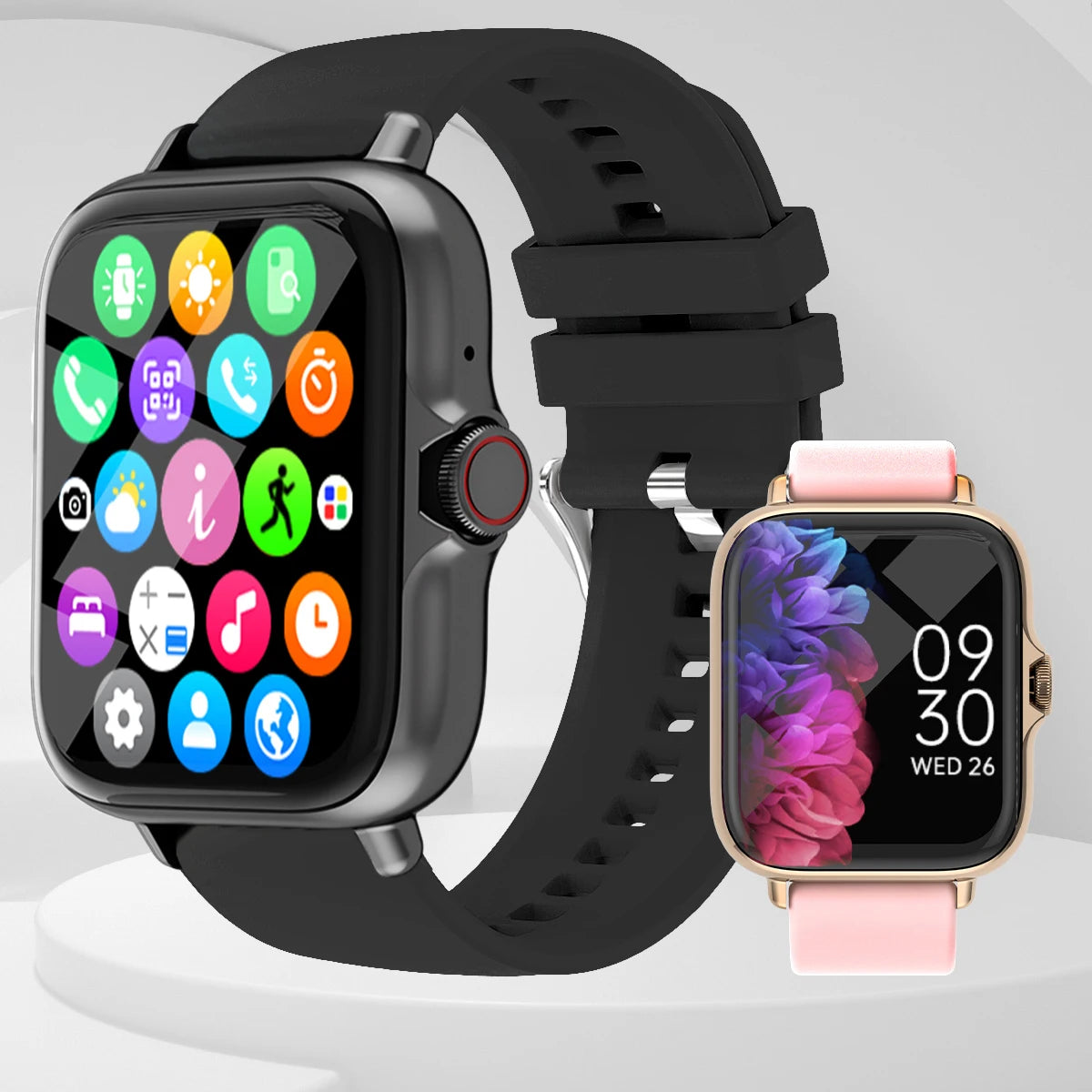 Men Women Smart Watch 1.83'' Waterproof Fitness Sports Watch Answer Call Sleep Sport Pedometer Information Alerts Smartwatch