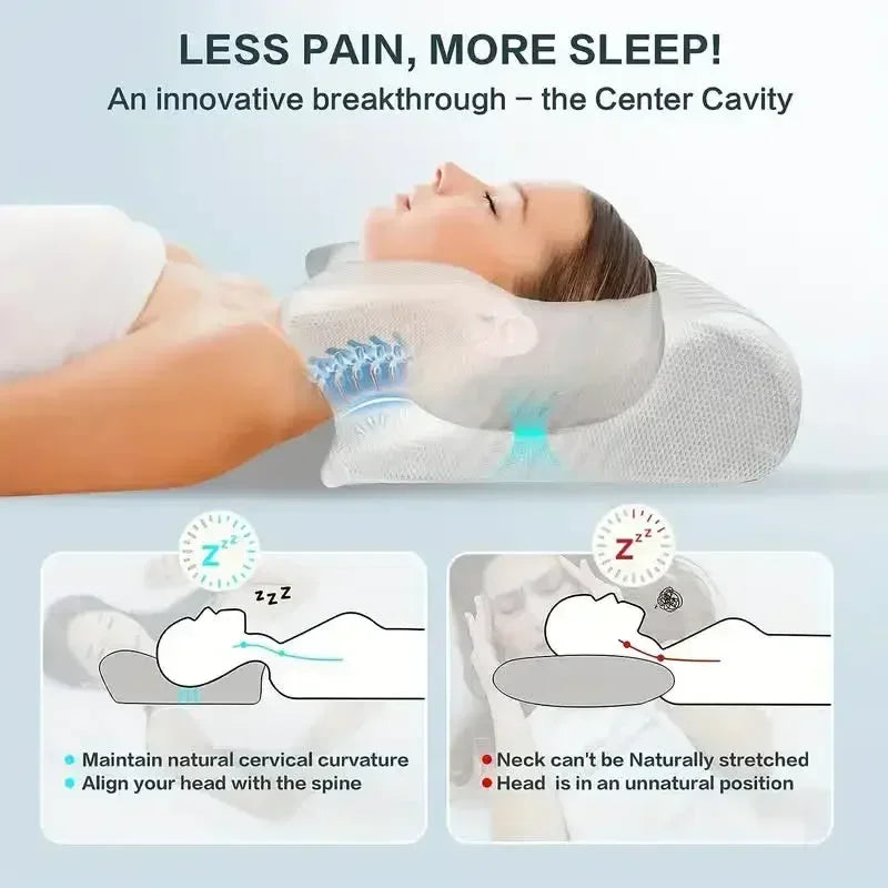 1pc Memory Foam Cervical Pillow, 2 in 1 Ergonomic Contour Orthopedic Pillow
