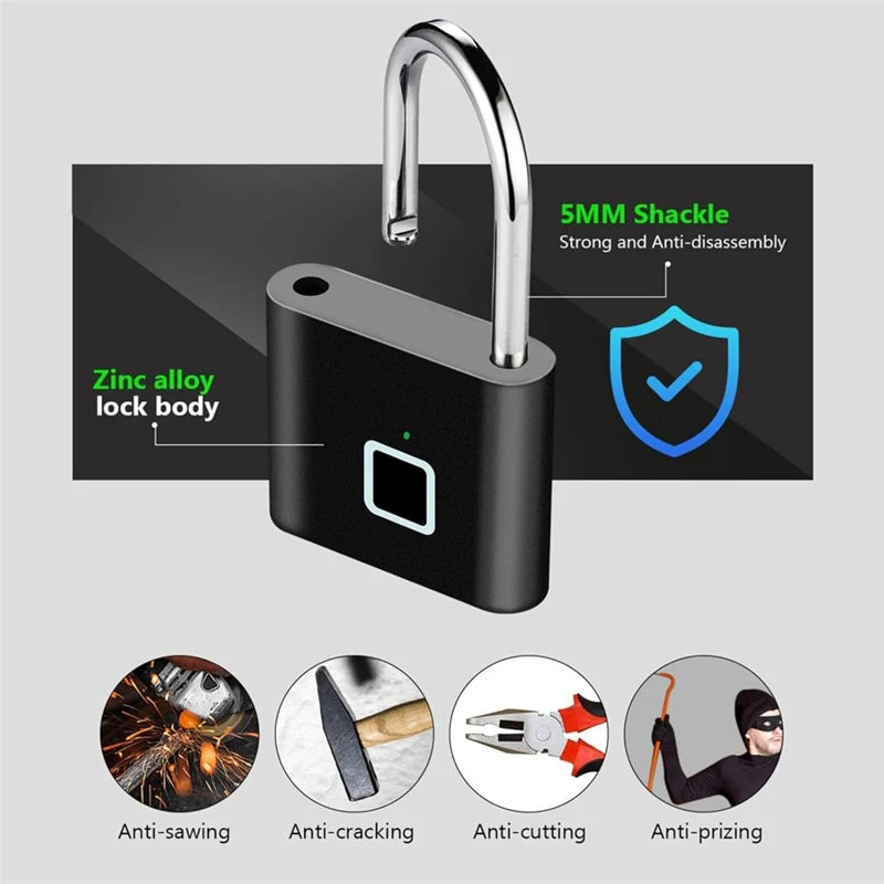 Waterproof Door Lock 0.2sec Unlock Security Padlock for House