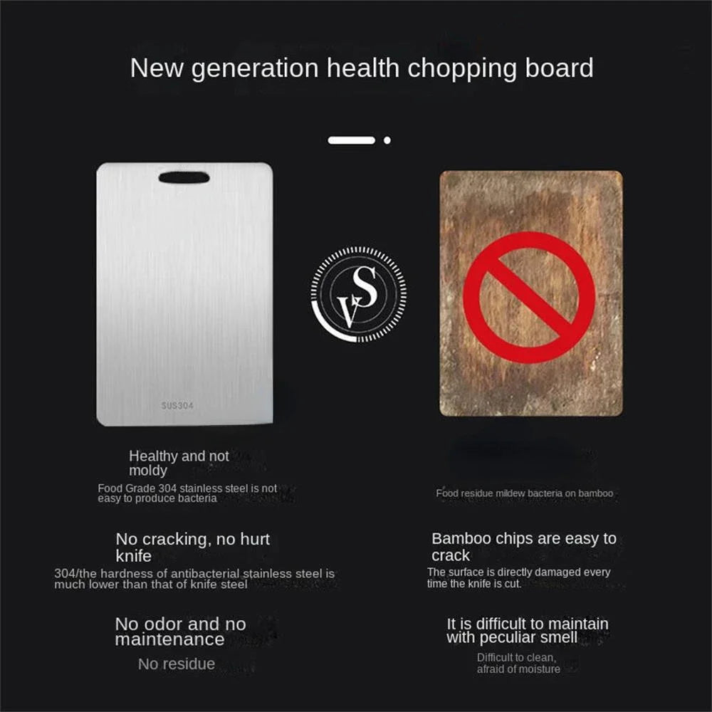 Titanium Cutting Boards for Kitchen Stainless Board 304 Steel Thickened Double Sided