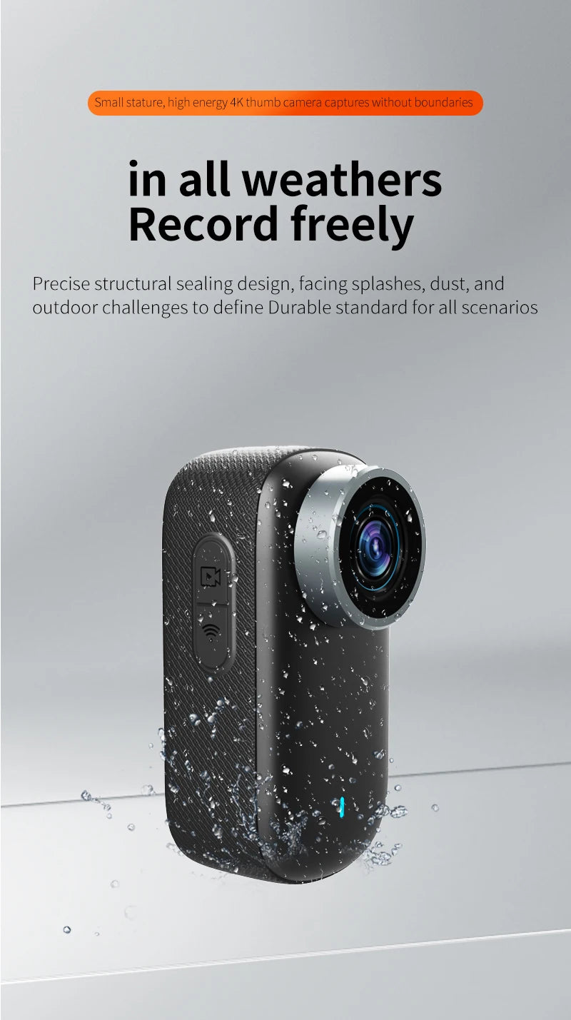 Small WiFi mini 4K camera supports mobile app live broadcast built-in 800mAh battery camera built-in microphone