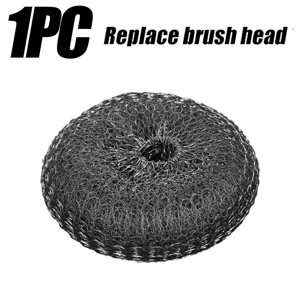 20/1Pcs Cleaning Brush Long Handle Pot Brush Kitchen Pan Pot Dishes Steel Wool Steel Wire Metal Wool Scourer Household Cleaning