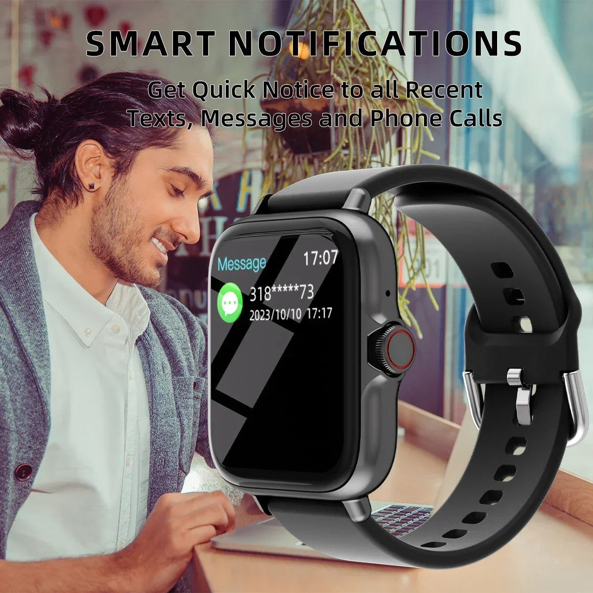 Xiaomi Waterproof Smart Watch with Message Answer Call Sleep Monitoring Pedometer Information Alerts For iPhone Android All
