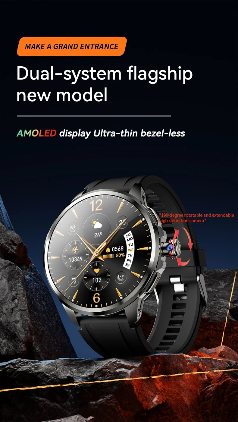 H99 Cellular 4G Card Version Smart Watch AMOLED Wifi GPS Camera 3+32GB Bluetooth Men Women Smartwatch Wireless Video 2024