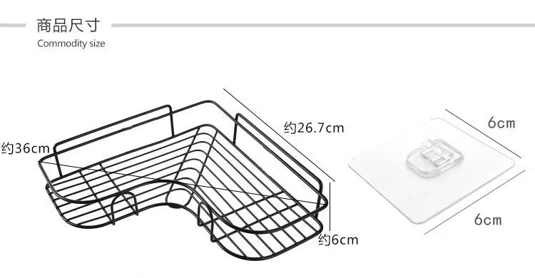 No-Drill Corner Shelf Bathroom Rack