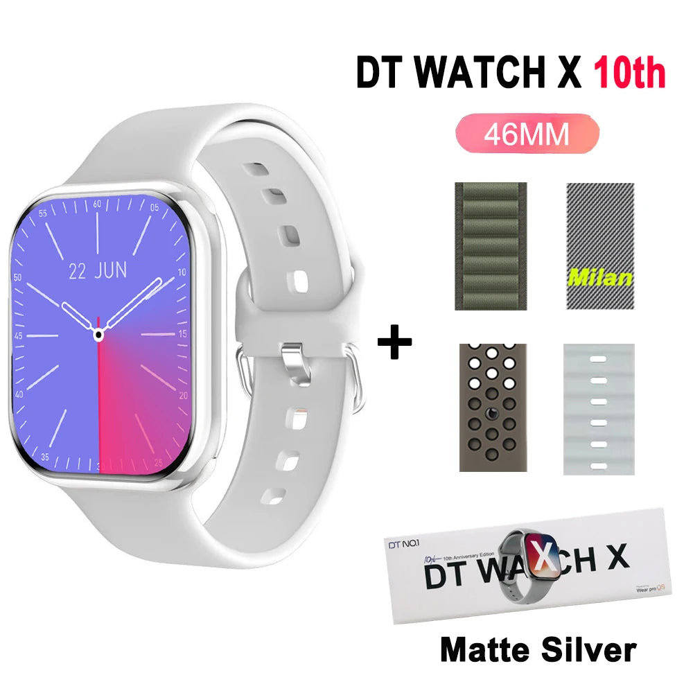 DT Watch X 10th Upgrade 2025 SmartWatch AMOLED 4GB Men Women NFC ChatGPT Compass Video Gesture 3D Vision Watch For Android l0S