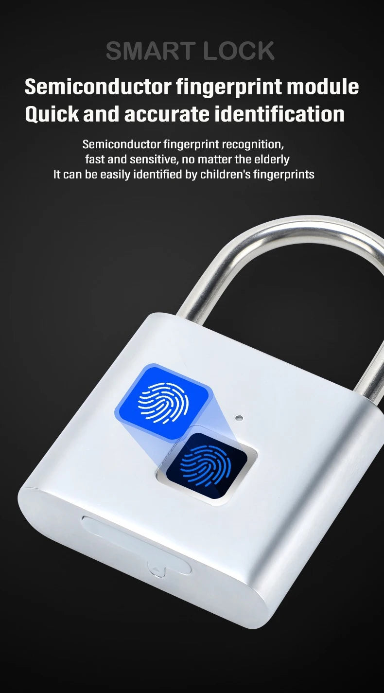 Waterproof Door Lock 0.2sec Unlock Security Padlock for House
