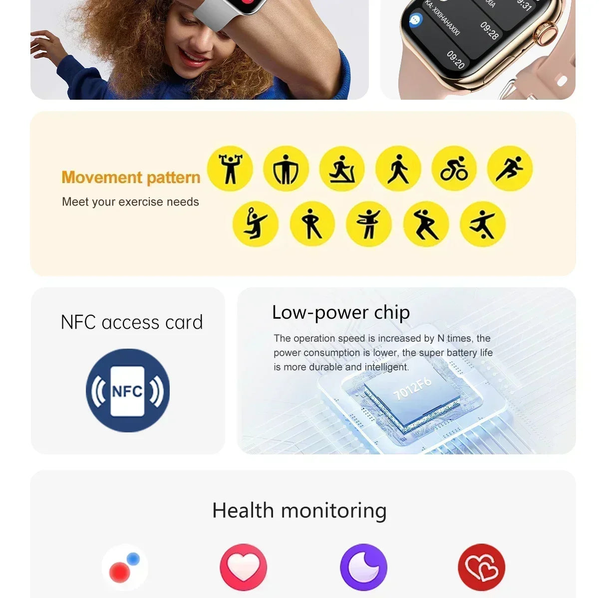 2025 For Apple GPS Watch 10 Smart Watch NFC Men HD AMOLED Memory Music 3D Surround Bluetooth Call Waterproof Smartwatch Woman