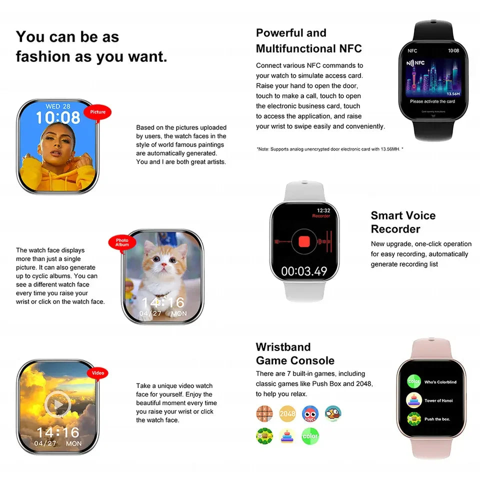 2025New GPS Smart Watch Series 10 For Apple Watch 10 Memory Music Video Bluetooth Call Waterproof NFC Smartwatch For Android IOS