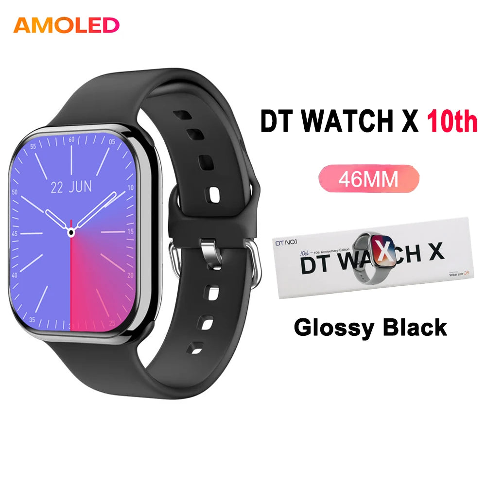 DT Watch X 10th Upgrade 2025 SmartWatch AMOLED 4GB Men Women NFC ChatGPT Compass Video Gesture 3D Vision Watch For Android l0S