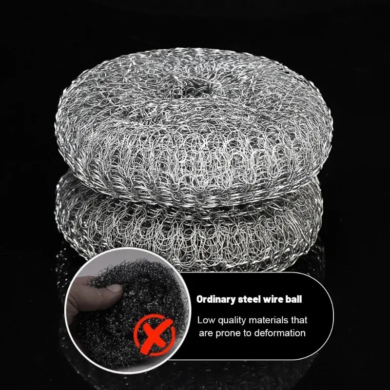 20/1Pcs Cleaning Brush Long Handle Pot Brush Kitchen Pan Pot Dishes Steel Wool Steel Wire Metal Wool Scourer Household Cleaning