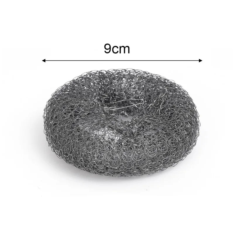 20/1Pcs Cleaning Brush Long Handle Pot Brush Kitchen Pan Pot Dishes Steel Wool Steel Wire Metal Wool Scourer Household Cleaning