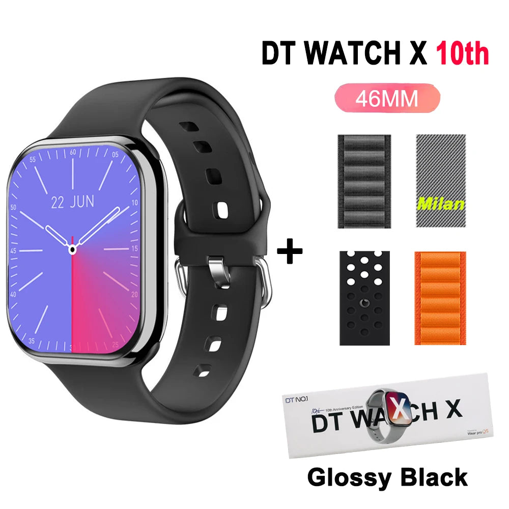 DT Watch X 10th Upgrade 2025 SmartWatch AMOLED 4GB Men Women NFC ChatGPT Compass Video Gesture 3D Vision Watch For Android l0S