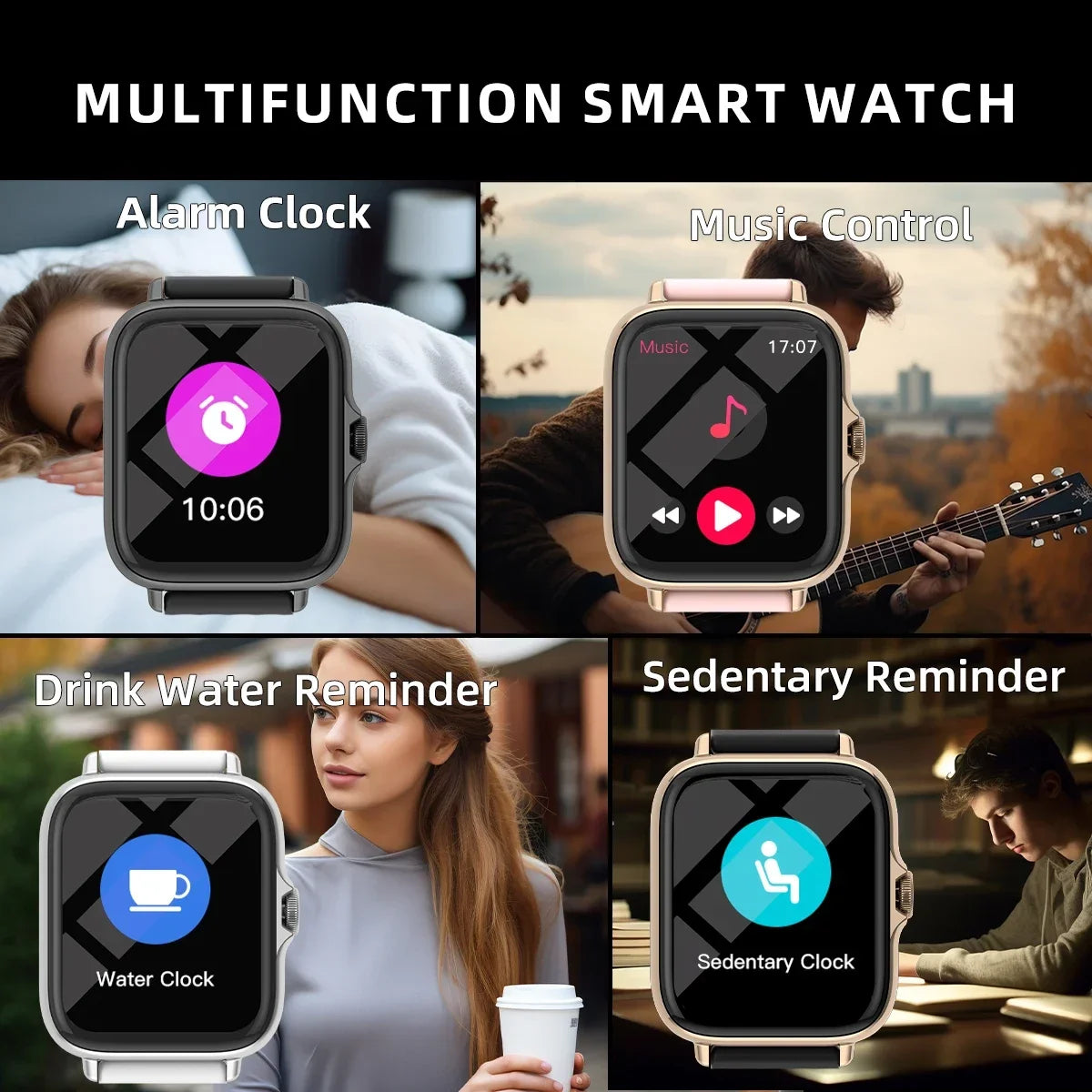 Xiaomi Waterproof Smart Watch with Message Answer Call Sleep Monitoring Pedometer Information Alerts For iPhone Android All