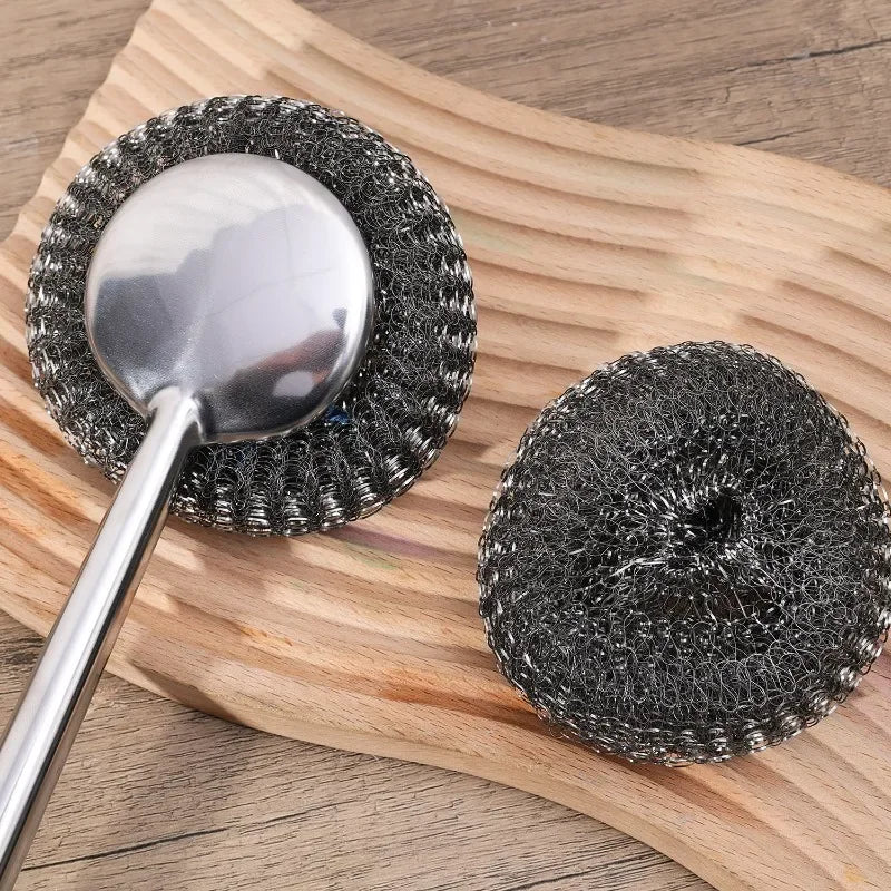 20/1x Steel Wool Scrubber with Handle Stainless Steel