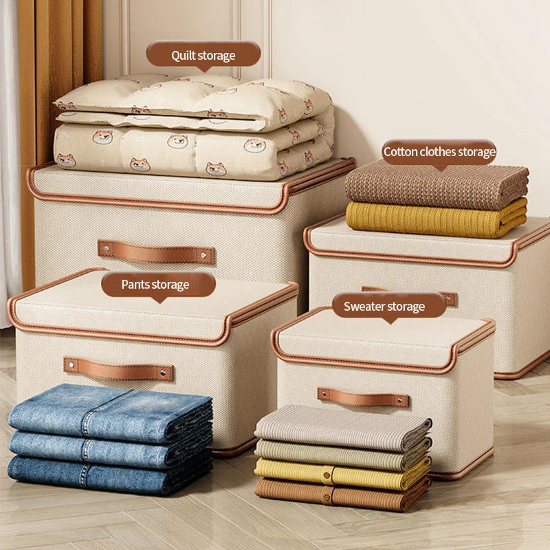 Cube Bins Boxes with Lids, Foldable Clothing Storage