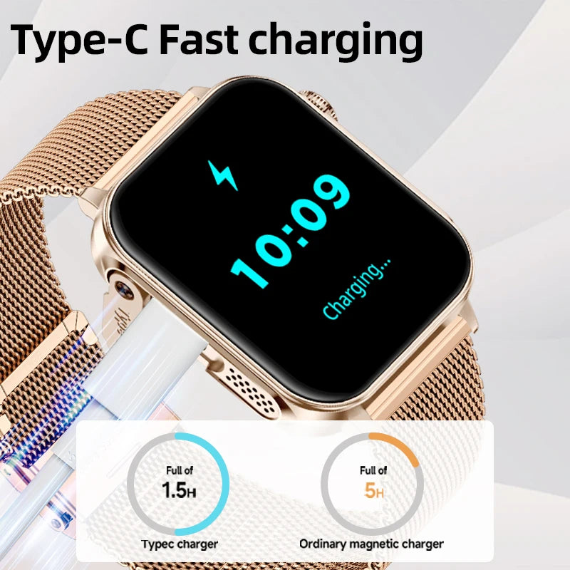 LIGE 1.83" HD Screen Smart Watch Men BT Call type-c Fast Charging New Watches IP67 Waterproof Sports Health Monitor Smartwatches
