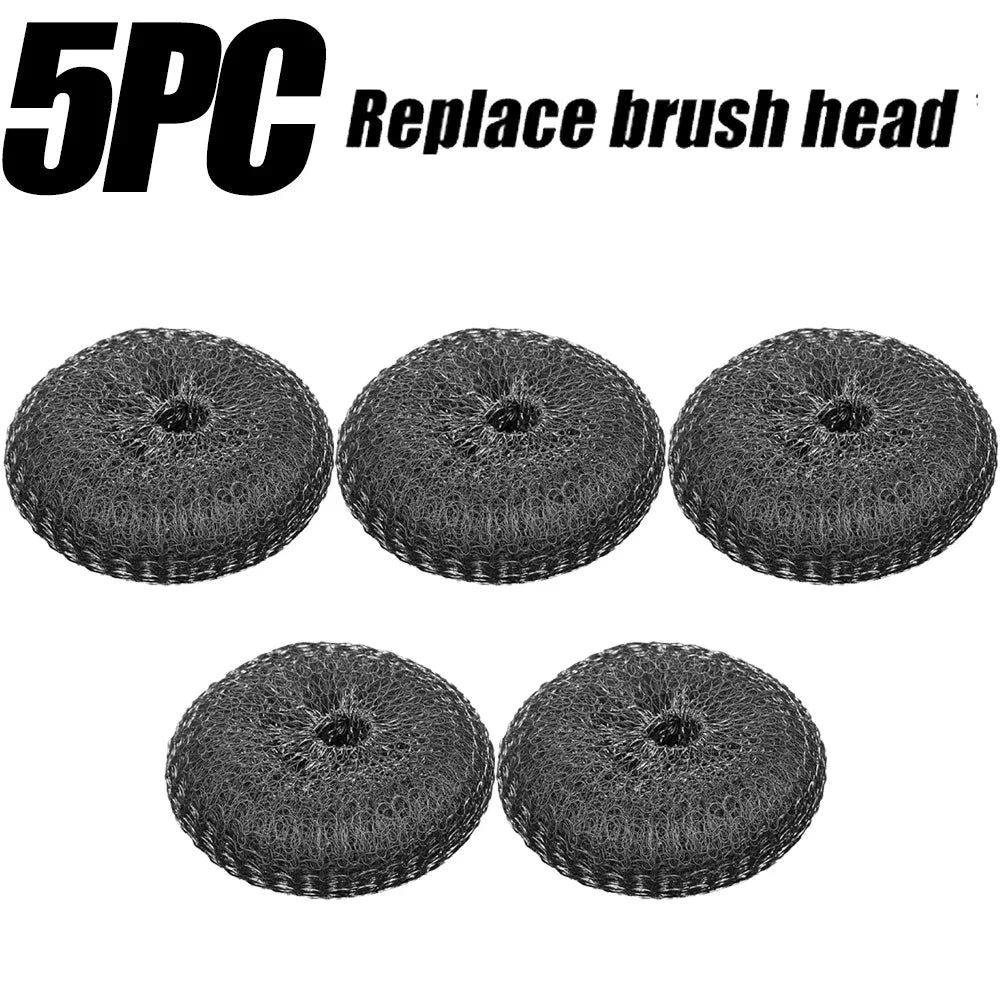 20/1Pcs Cleaning Brush Long Handle Pot Brush Kitchen Pan Pot Dishes Steel Wool Steel Wire Metal Wool Scourer Household Cleaning