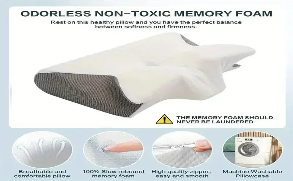 Sleep Memory Neck Pillow Butterfly Slow Rebound Comfortable Memory Foam