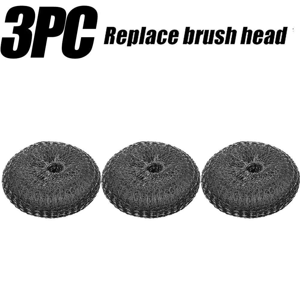 20/1Pcs Cleaning Brush Long Handle Pot Brush Kitchen Pan Pot Dishes Steel Wool Steel Wire Metal Wool Scourer Household Cleaning
