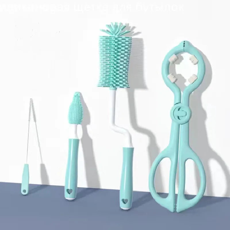 Silicone Bottle Cleaning Brush Baby Pacifier Straw Scrubber