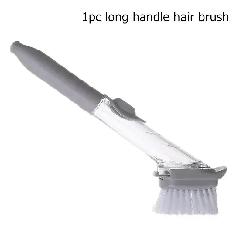 Refillable Liquid Cleaning Brush Kitchen Bowl Scrubber