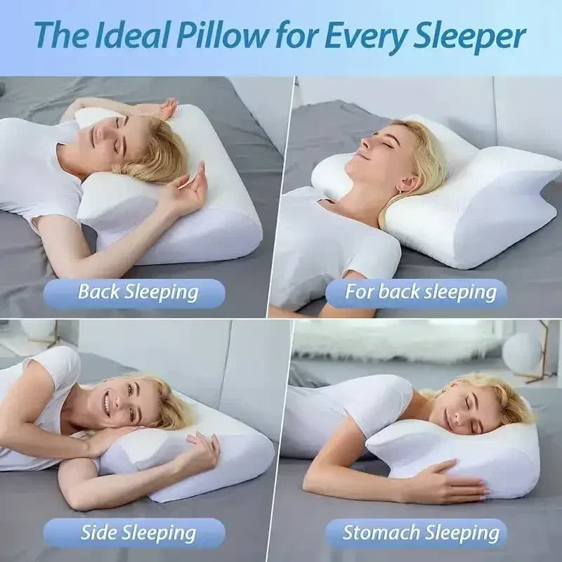 1pc Memory Foam Cervical Pillow, 2 in 1 Ergonomic Contour Orthopedic Pillow