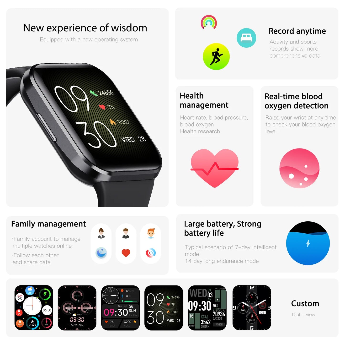 Luxury Man Smart Watch Fitness Tracker Smartwatch Heart Monitor Clock Sport IP68 Waterproof Watches for Women Xiaomi Huawei 2025