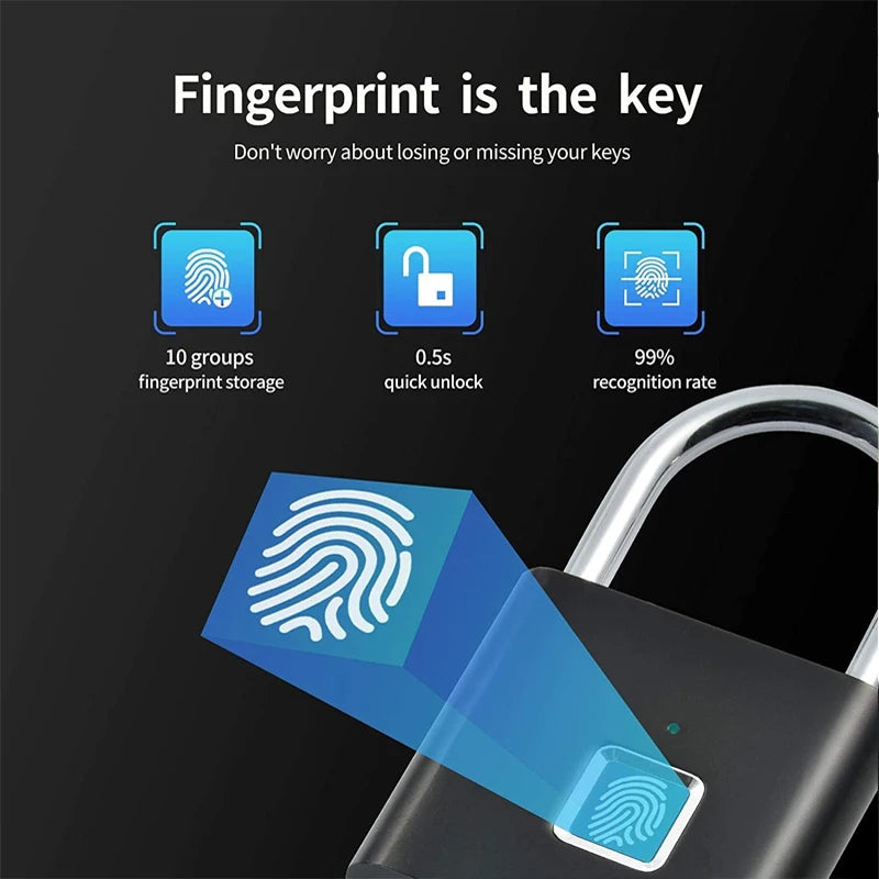 Waterproof Door Lock 0.2sec Unlock Security Padlock for House