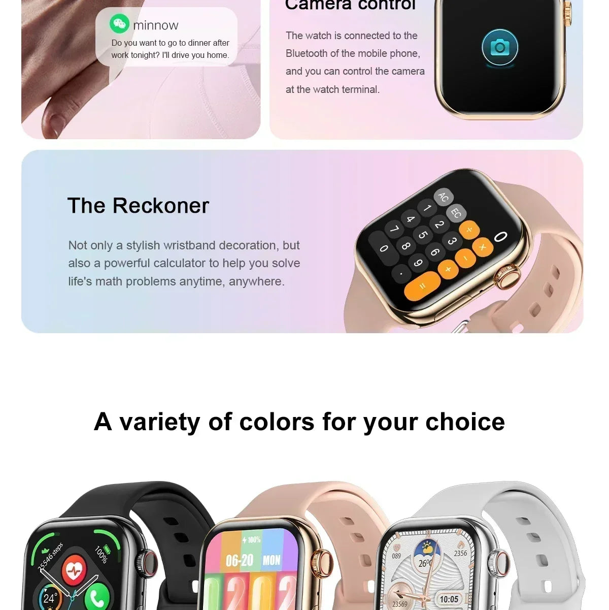 2025 For Apple GPS Watch 10 Smart Watch NFC Men HD AMOLED Memory Music 3D Surround Bluetooth Call Waterproof Smartwatch Woman