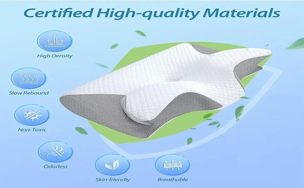 1pc Memory Foam Cervical Pillow, 2 in 1 Ergonomic Contour Orthopedic Pillow