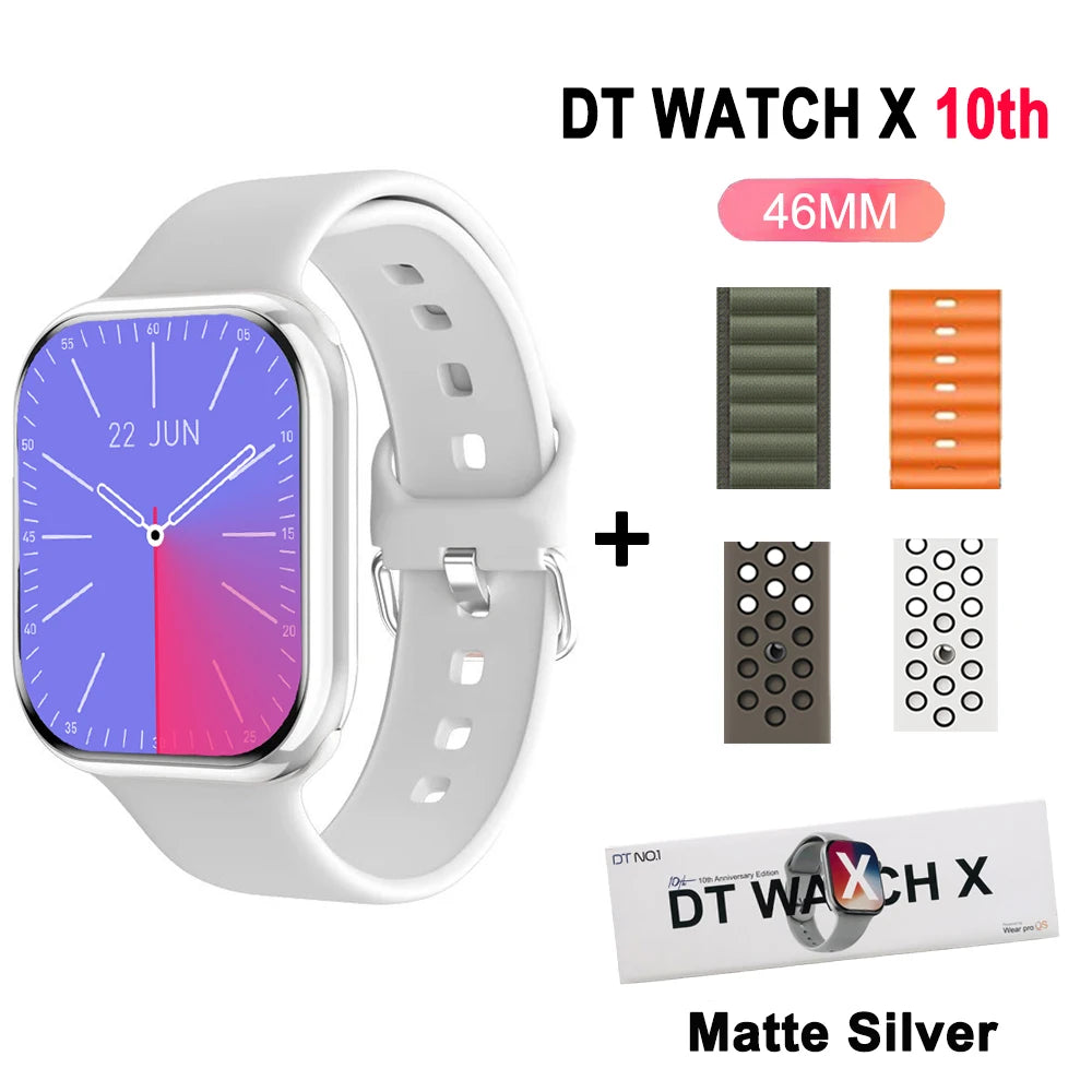 DT Watch X 10th Upgrade 2025 SmartWatch AMOLED 4GB Men Women NFC ChatGPT Compass Video Gesture 3D Vision Watch For Android l0S