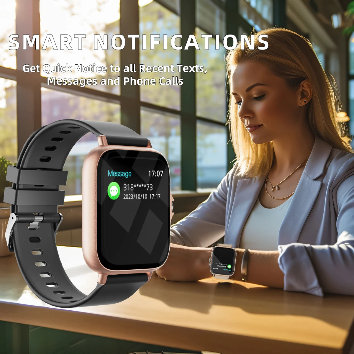 Men Women Smart Watch 1.83'' Waterproof Fitness Sports Watch Answer Call Sleep Sport Pedometer Information Alerts Smartwatch
