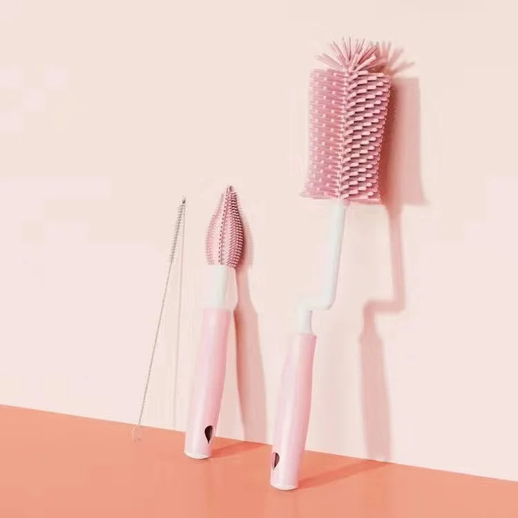 Silicone Bottle Cleaning Brush Baby Pacifier Straw Scrubber