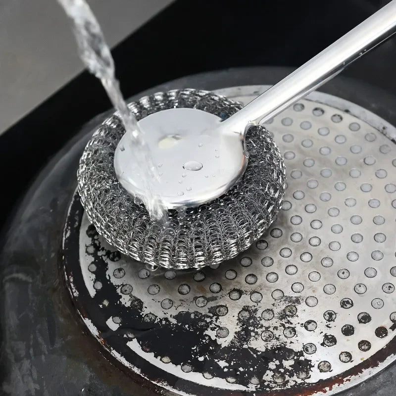 20/1x Steel Wool Scrubber with Handle Stainless Steel