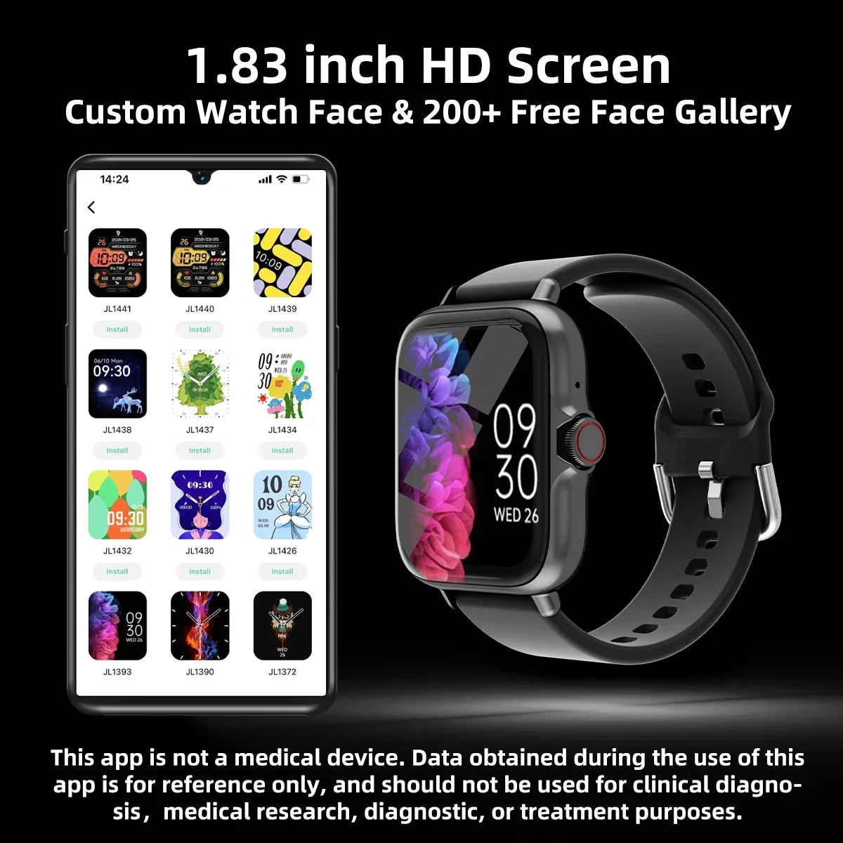 Xiaomi Waterproof Smart Watch with Message Answer Call Sleep Monitoring Pedometer Information Alerts For iPhone Android All