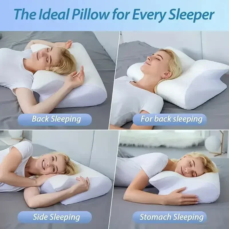 1pc Memory Foam Cervical Pillow, 2 in 1 Ergonomic Contour Orthopedic Pillow