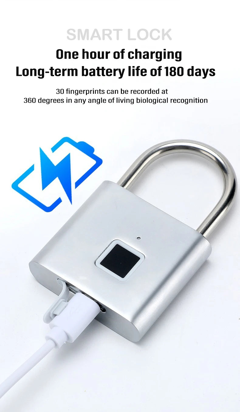 Waterproof Door Lock 0.2sec Unlock Security Padlock for House