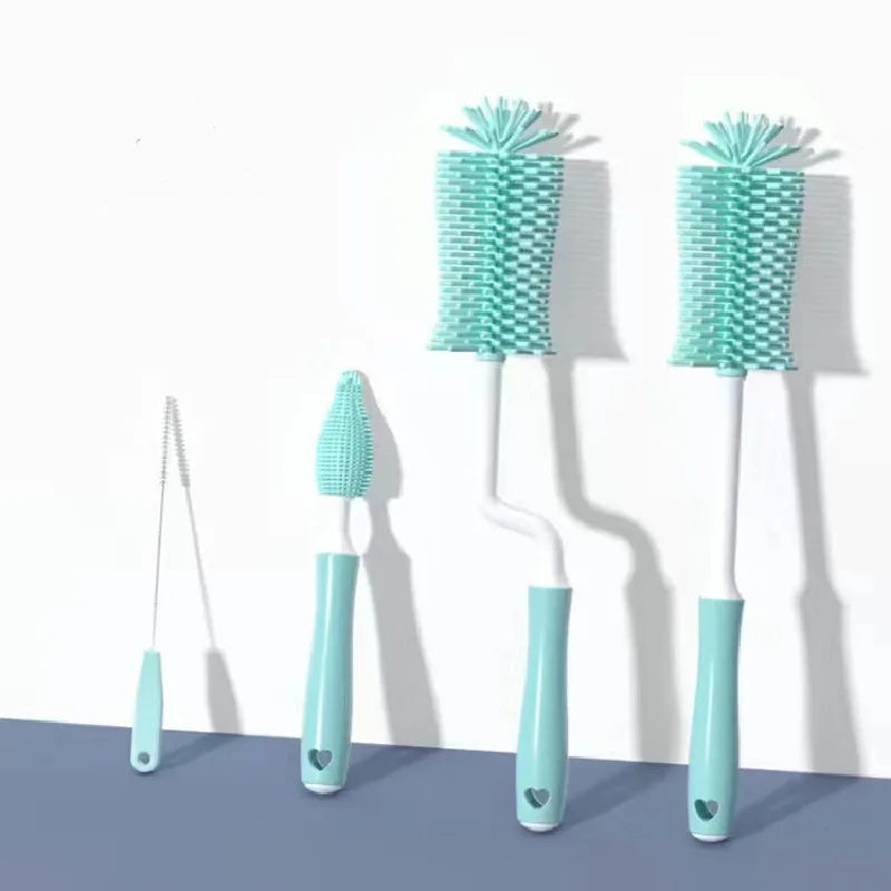 Silicone Bottle Cleaning Brush Baby Pacifier Straw Scrubber